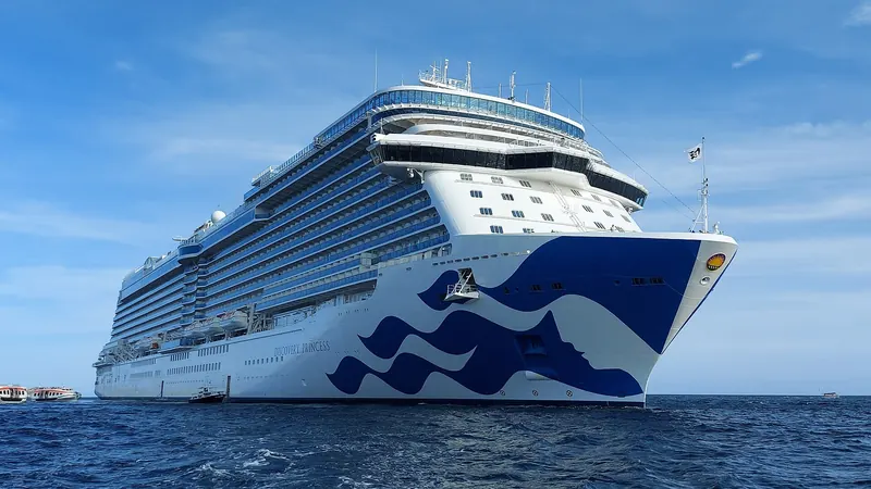 Un crucero anclado en la bahía de Cabo San Lucas