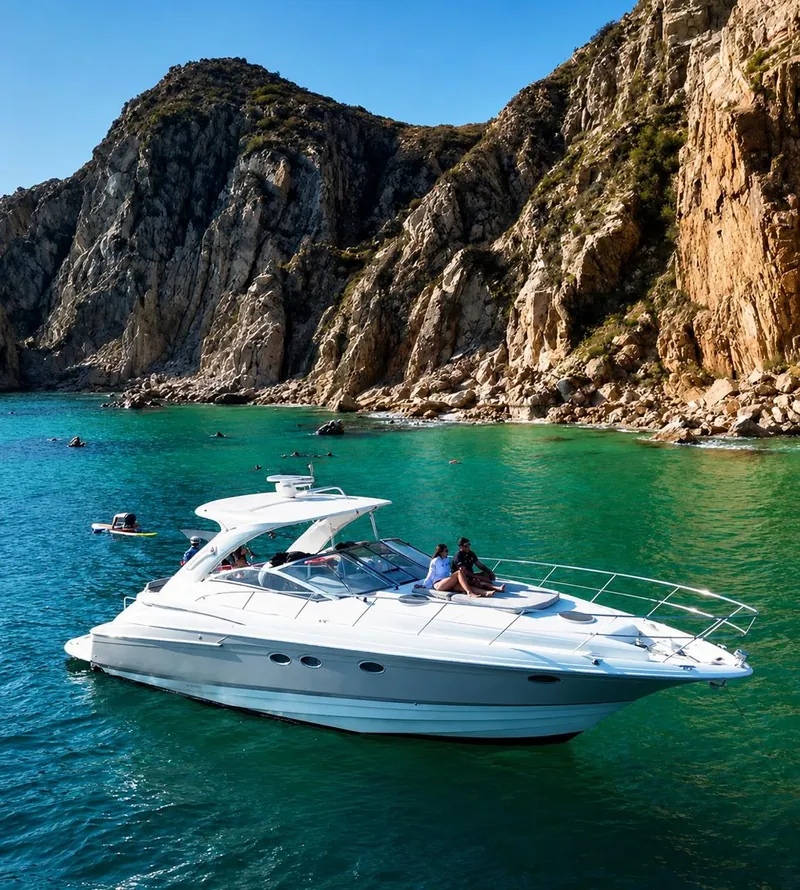 Regal 45 sport yacht at anchor in a cove near Cabo San Lucas