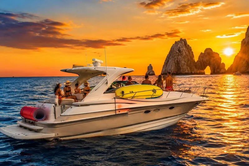 The Regal 45 at sunset off Cabo San Lucas