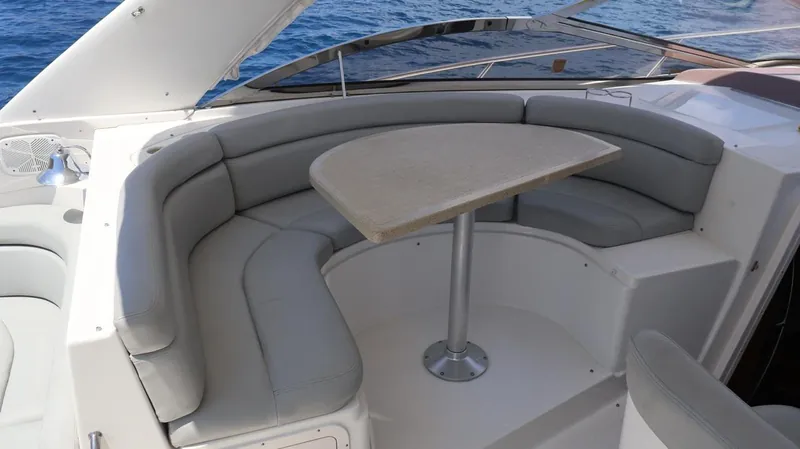 Cockpit table on the Regal 45 private yacht