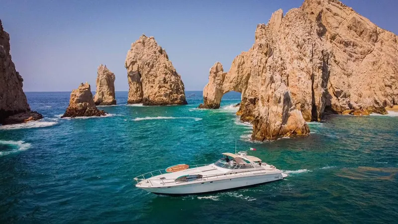 One of our yachts in the bay of Cabo San Lucas
